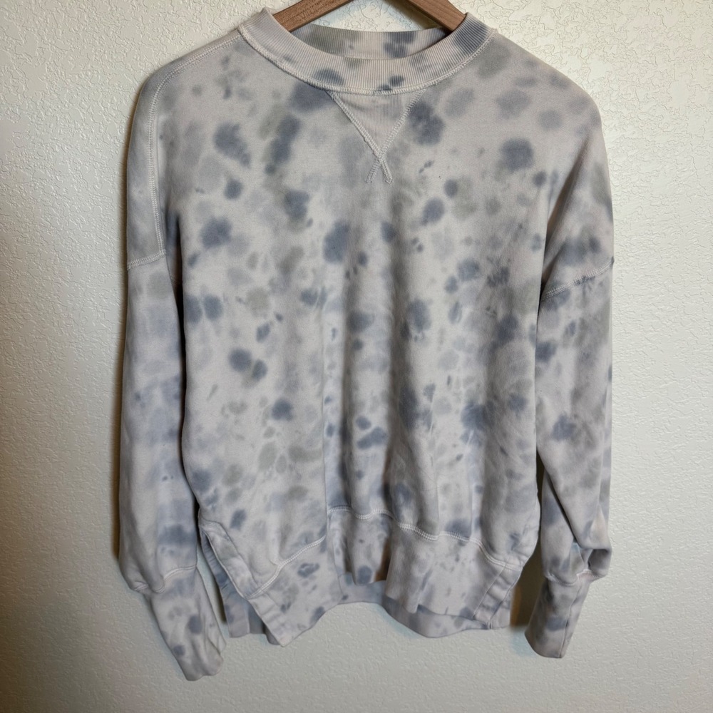 Oversized Streetwear Tie Dye Abercrombie Crewneck Sweatshirt XS Grey